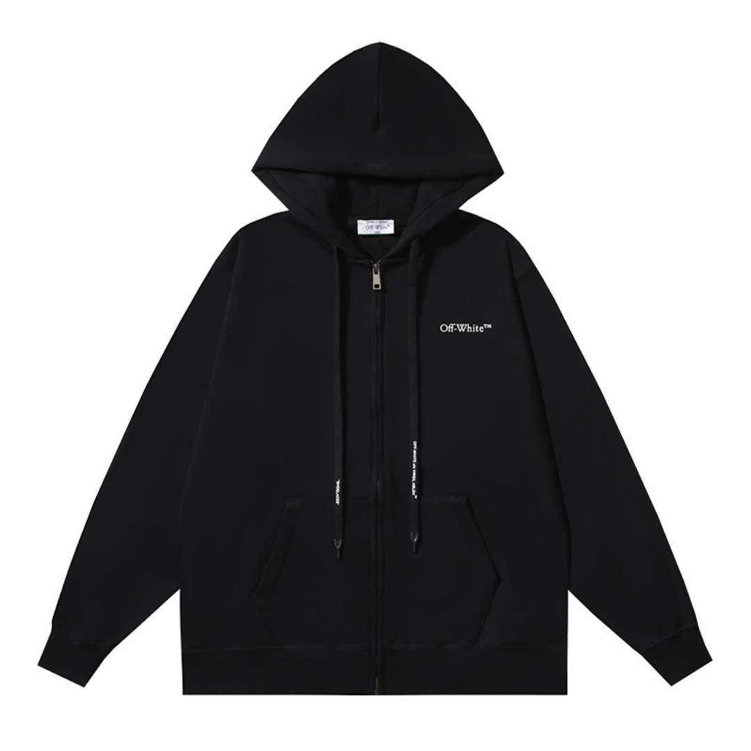 Trendy Soft Patterned Zip Hoodie