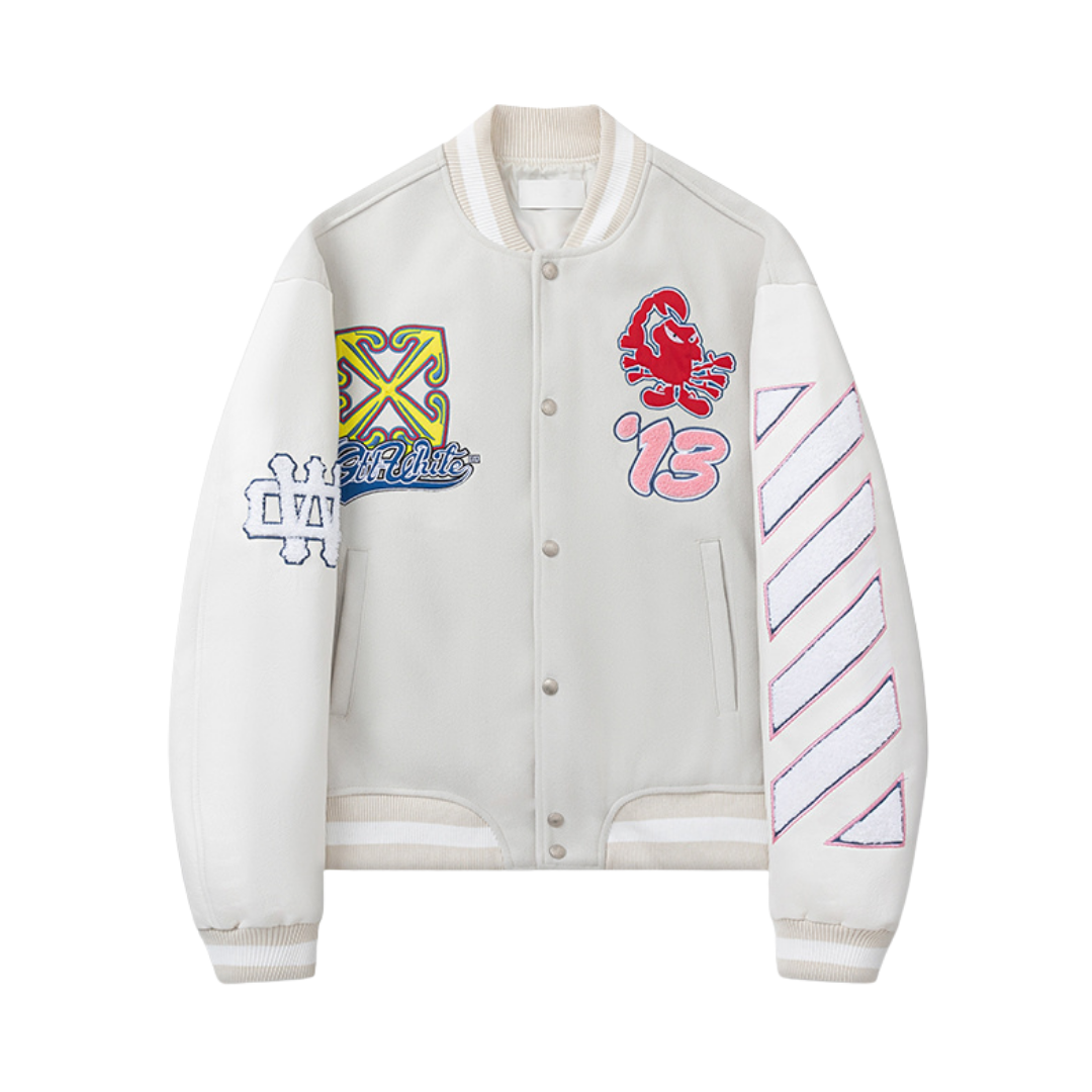 Cream Varsity Jacket