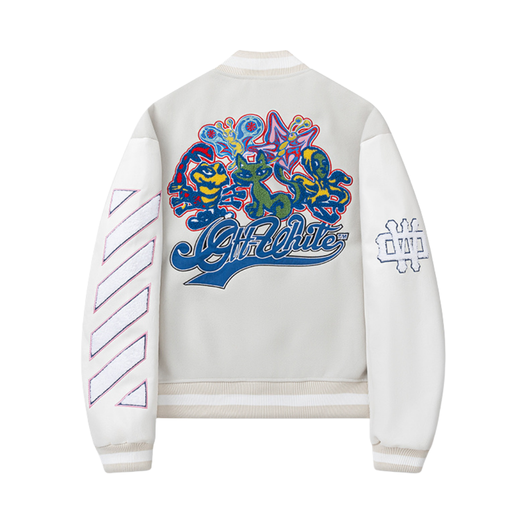 Cream Varsity Jacket