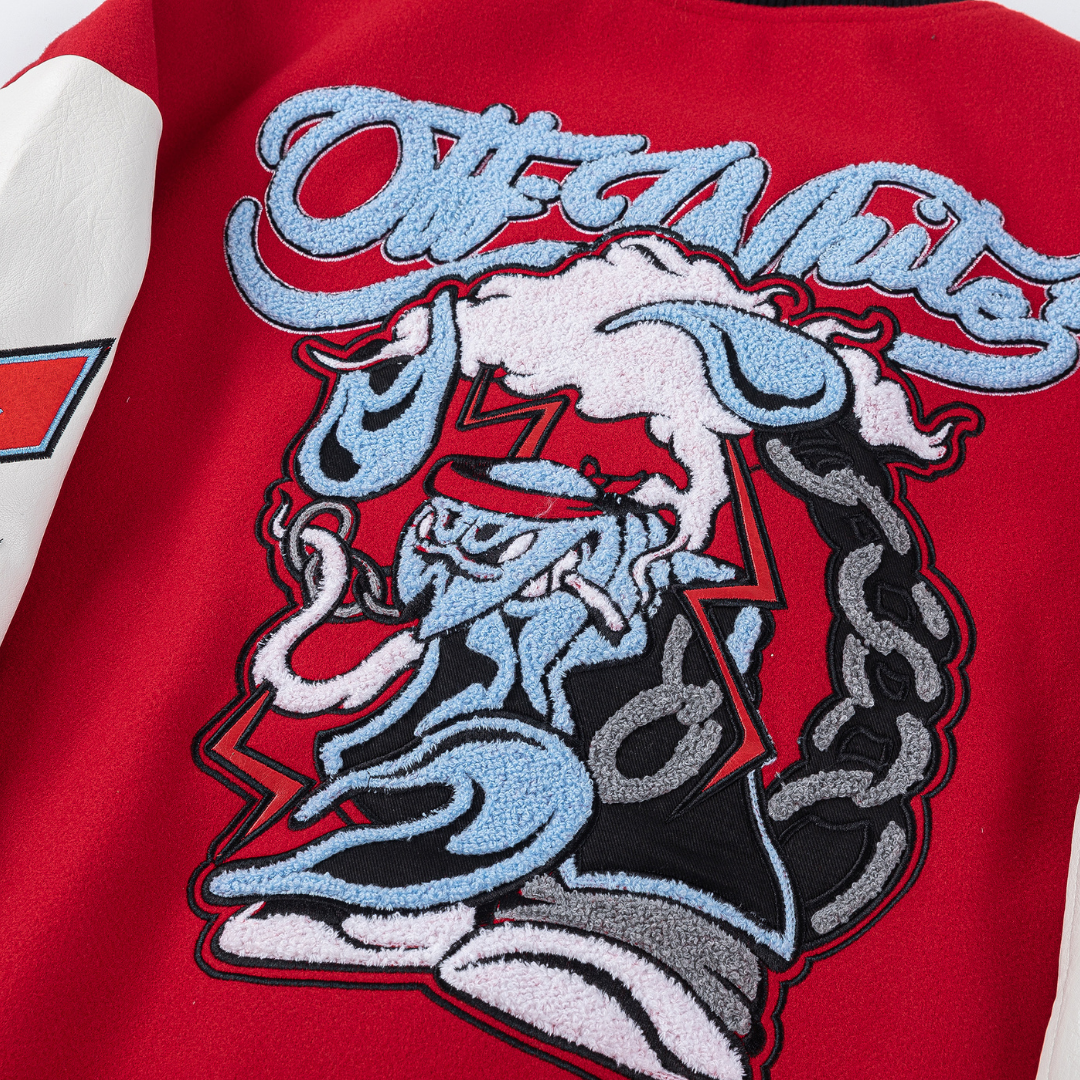 Crimson Red Classic Varsity Jacket