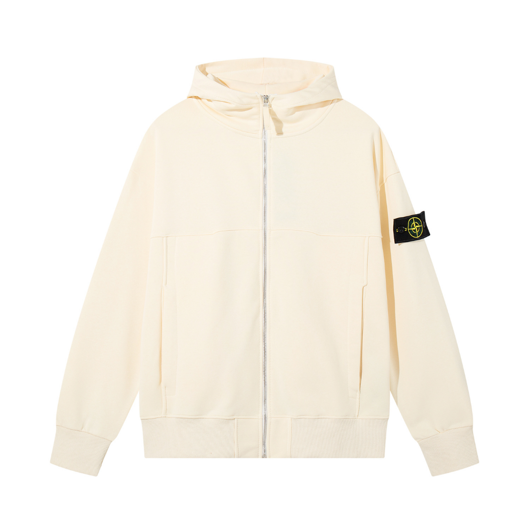 Cream Zip Hoodie