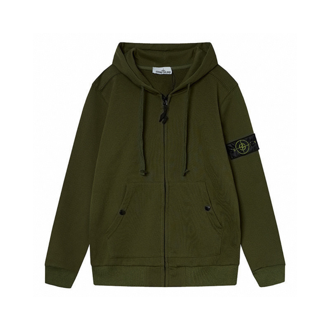 Olive Zip Hoodie