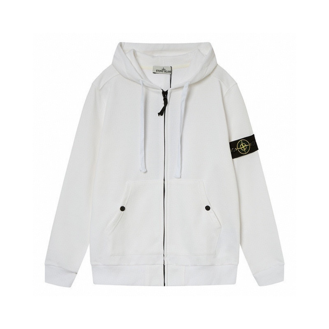 White Zip Hoodie