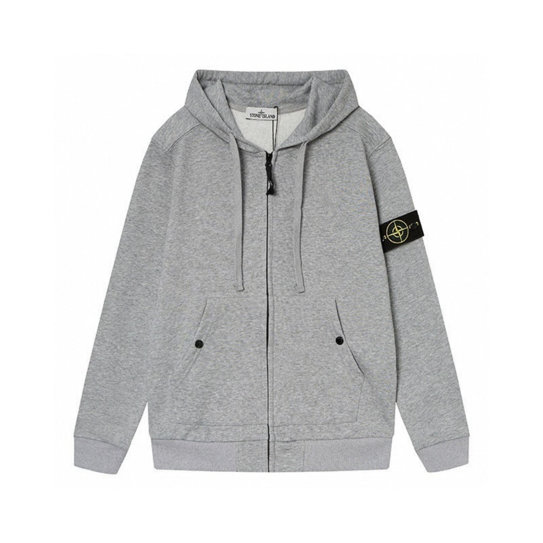 Heather Grey Zip Hoodie