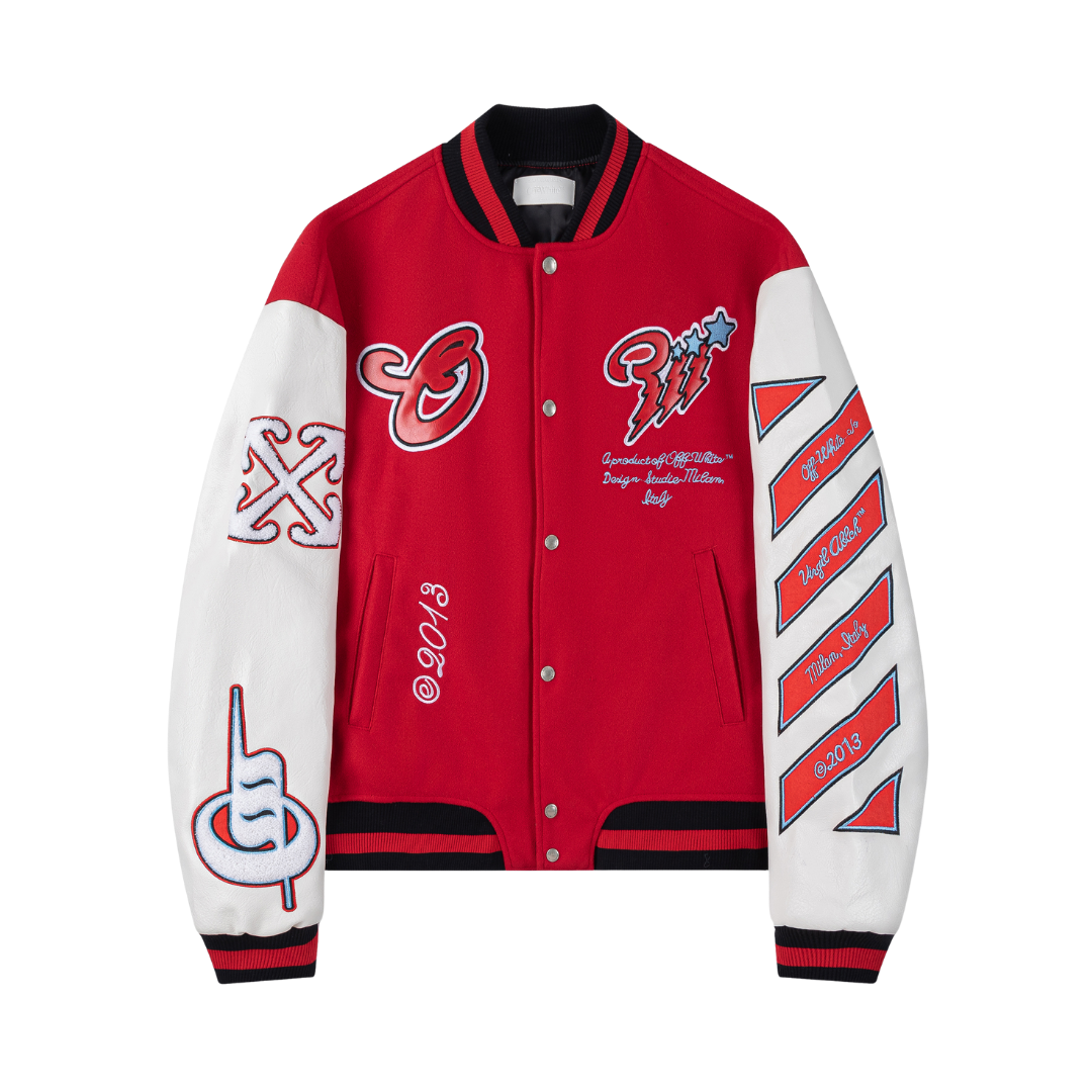 Crimson Red Classic Varsity Jacket